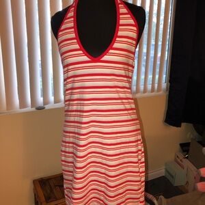 wild fable Red and White Striped Midi Dress